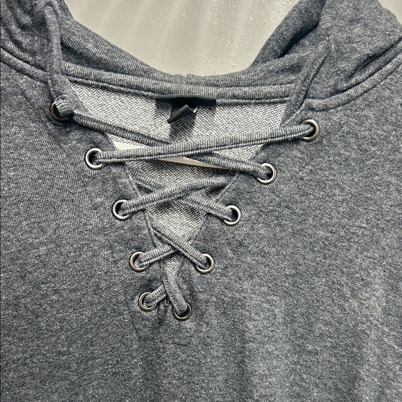 torrid Charcoal Gray Lace-Up Hoodie - Picture 3 of 5